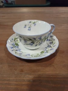 Shelley Karebell Fine Bone China White Floral Tea Cup and Saucer - Picture 1 of 6