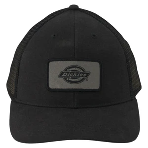 Dickies Patch Logo Men's Black Snapback Trucker Hat Cap - Picture 1 of 3