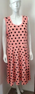 LuLaRoe Women's Peach&Cream Polka Dot Sleeveless Tank Dress w pocket Sz 2XL NWOT - Picture 1 of 15