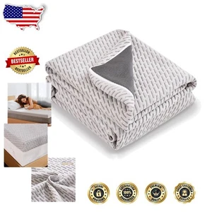 Zippered King Size Mattress Topper Encasement - Machine Washable & Breathable - Picture 1 of 9