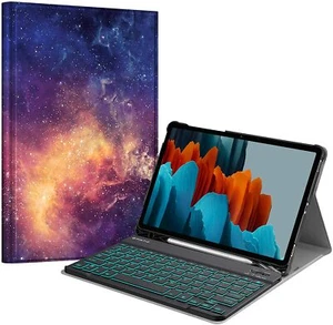 7 Color Backlit Bluetooth Keyboard Case For Samsung Galaxy Tab S8 11'' 2022 - Picture 1 of 10