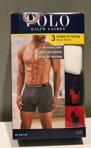 NIB Polo Ralph Lauren Classic Fit Cotton Boxer Briefs Men's Small Red White Blue - Picture 1 of 2