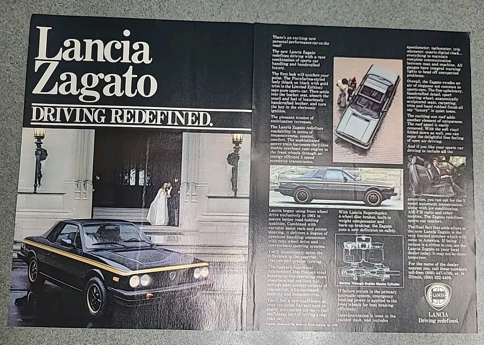 Anuncio impreso Lancia Zagato 1979 16x11 arte de pared  Foto 1 de 1