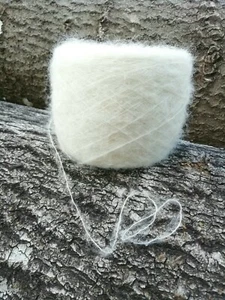 Yarn Kidmohair Soft Fluffy Yarn cake White Luxury yarn Machine knitting 200g/7oz - Picture 1 of 3