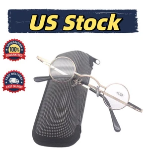 Retro kleine runde Metall Lesebrille Federscharniere Lesebrille +1,0~3,5 für Herren - Bild 1 von 17