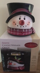 Ceramic Snowman Crock By Candle Warmers For Jar Candles - Picture 1 of 7