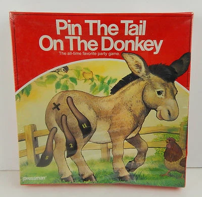 Pin the Tail on the Donkey Pressman Board Game New Sealed Vintage  - Image 1 of 3