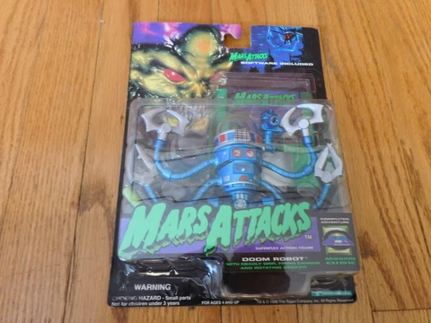 Vintage Topps Trendmasters Mars Attacks Doom Robot Figure Set MOC NRFB Cover