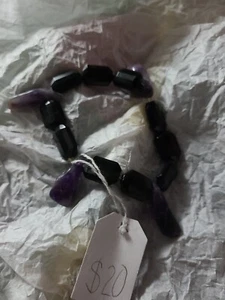 Amethyst beaded bracelet women free shipping - Picture 1 of 7