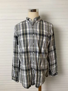J Crew Men's Button Down Shirt Classic Fit Gray Plaid Large - Picture 1 of 6