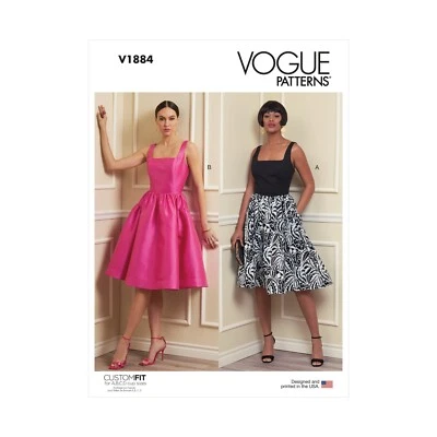 Vogue Schnittmuster V1884 - Kleid - Sommerkleid mit weitem Rock - Bild 1 von 4