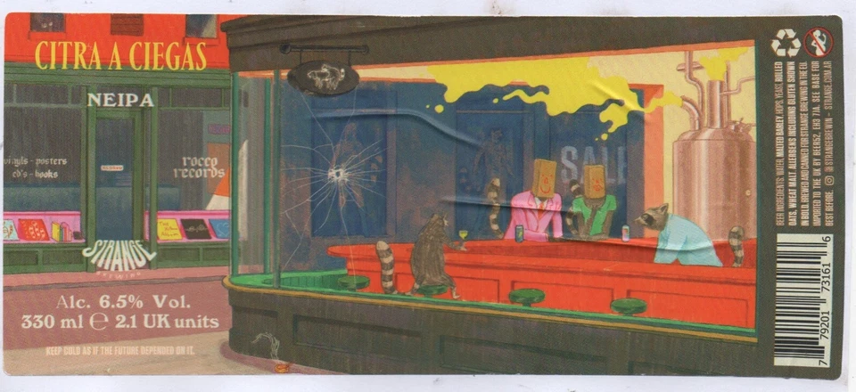 Argentina - Beer Can Sticker Label - Strange Brewing - Citra a Ciegas - Image 1 of 1