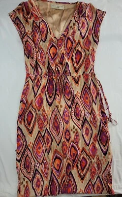 Vestido Trina Turk para mujer talla 6 cuello en V largo multicolor 100 % seda  Foto 1 de 4