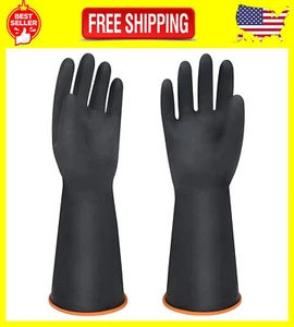 Latex Chemical Resistant Gloves Reusable Heavy Duty Long Rubber Gloves XL 14 US - Picture 1 of 9