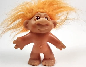Troll Puppe DAM 1986 Vintage orange Haare orange Augen Mund geschlossen Vintage - Bild 1 von 5