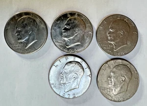 USA Eisenhower Dollar 5/Lot Münzen - 1971, 1972 P&D, 1776-1976 P&D - High Grade - Bild 1 von 2
