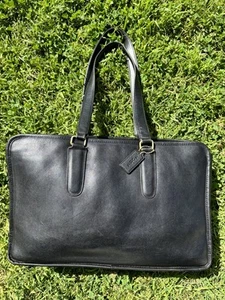 RARE! 80's COACH Marketing Tote Bag Black Leather Made in NY 9665 - Picture 1 of 9