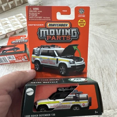 2025 Matchbox Moving Parts #24 Land Rover Defender 130 WHITE | EMERGENCY | FSC - Image 1 of 4