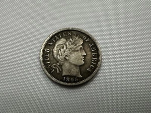 1895 S Barber Dime 10c Silver XF EF - Picture 1 of 2