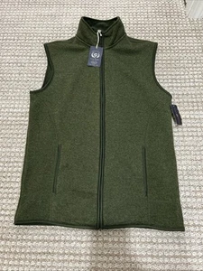 Club Room Sweater Fleece Full Zip Vest Green Small NEW NWT - Picture 1 of 12