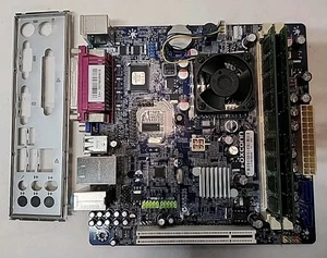 Foxconn D52S Intel Atom D525 BGA559 Intel NM10 Mini ITX Motherboard 4GB RAM - Picture 1 of 5