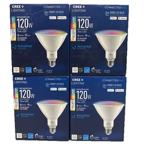 4 PACK CREE Lighting Smart LED Bulb Flood Dimmable PAR38 Outdoor 120W Multicolor - Picture 1 of 12