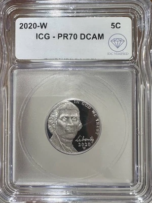 2020 W Jefferson Nickel ICG PR-70 DCAM IDC Verified - Image 1 of 2