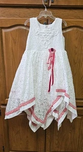 Dollcake Tis the Season red white Lace Special Dress size 7 Rare find - Picture 1 of 7