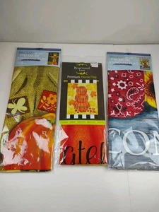 Fall Floral Pumpkin House Flag Autumn Sunflowers 28" x 40" Briarwood Lane Lot 3 - Picture 1 of 7