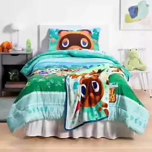 Edredón doble de microfibra Animal Crossing Paradise, NUEVO - Imagen 1 de 5
