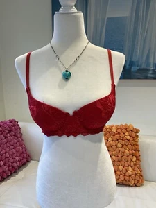 Multiway Bra 32C Red After Eden Underwired Padded Plunge - Picture 1 of 11