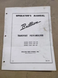 Brillion Transport Pulvi-mulcher Operators Manual Models In Description - Picture 1 of 5