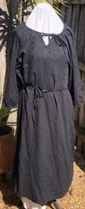 Vestido Sonoma XXL Mujer Forrado Algodón Negro Medio Mangas Raglán, Cinturón Nuevo con Etiquetas  - Imagen 1 de 23