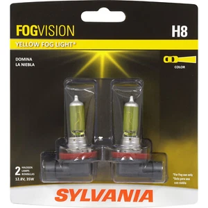SYLVANIA H8 Fog Vision High Performance Yellow Halogen Fog Lights, 2 Bulbs - Picture 1 of 7
