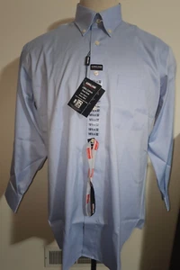 Men's Kirkland Signature Blue Long Sleeve Button Front Dress Shirt Sz 16.5 - Picture 1 of 4