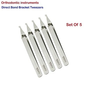 Set Of 5 Dental Orthodontics Direct Bond Tenir Placer Bracket Tweezers Dentistry - Bild 1 von 4