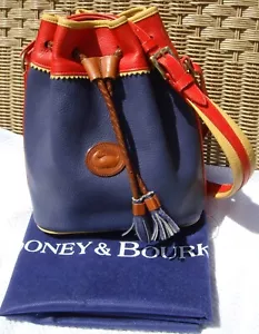 Vintage DOONEY & BOURKE Large AWL Teton Bucket Airforce Blue, Palomino & Red - Picture 1 of 15