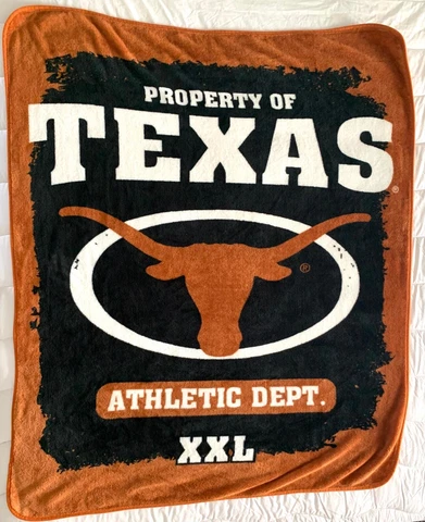 Texas Longhorns Blanket Throw Athletic Dept. Plush Fleece Logo Tailgate 5'x4' Cover