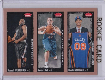 拉塞尔·威斯布鲁克 2008/09 Fleer 三重奏 OKC 雷霆新秀卡 篮球 NBA RC — 第 1/2 张图片