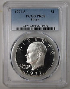 1971-S $1 PCGS PR 68  (Silver, DDO, FS-103) - Eisenhower Dollar  ?? DCAM ?? - Picture 1 of 6