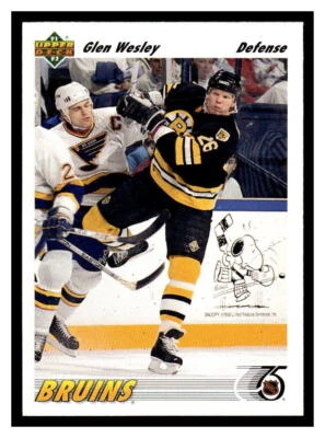 1991 Upper Deck  #370 Glen Wesley - Boston Bruins - Image 1 of 2