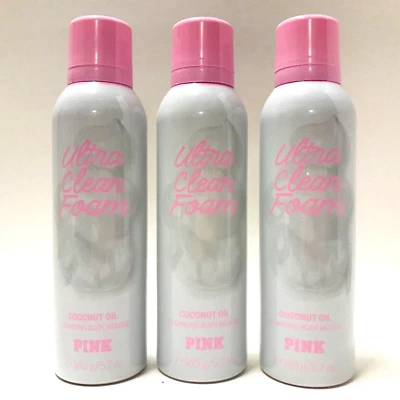 3 Victoria's Secret Pink Ultra Clean Foam Coconut Oil Cleansing Body Mousse - Image 1 of 4