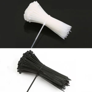 Cable Ties Nylon Zip Tie Plastic Wraps Black Natural / White 100mm x 2.5mm - Picture 1 of 11