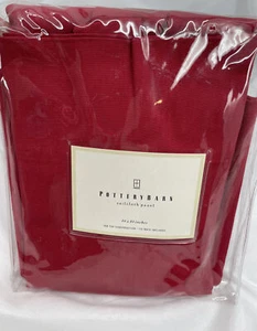 Pottery Barn Red Sailcloth Pole Pocket Curtain Panel 84” L 44” W - Picture 1 of 3