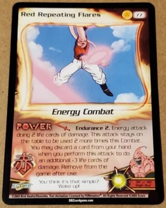 Dragon Ball Z Rojo Llamaradas Repetitivas Ilimitadas 77 3 Estrellas Majin Buu LP Puntuación CCG - Imagen 1 de 2