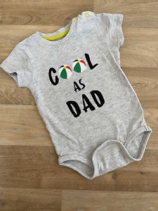 Baby Boy 6-9 months 5.10.15 Grey Short Sleeve Bodysuit Cool as Dad