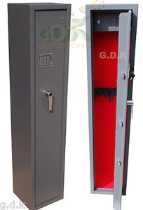 GDK, DIGITAL LOCKING 5 GUN CABINET, SHOTGUN,4/5 SCOPED RIFLE, INNER AMMO SAFE - Picture 1 of 7
