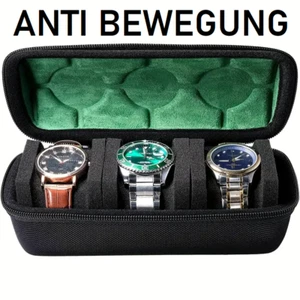 Caja Relojes 3 Compartimentos Función de Viaje Rígida Estuche Uhrentransport - Foto 1 di 6