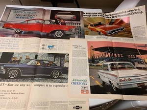6 VINTAGE MISC MAGAZINE CAR AUTO ADVERTISING ADS LOT 20 - Picture 1 of 2