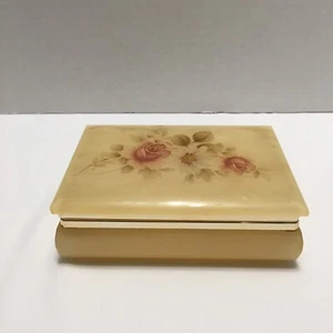 Joyero de baratija con bisagras de colección rosas florales alabastro Himark artículos de regalo hechos en Italia - Imagen 1 de 7